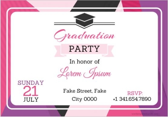10 Best Graduation Party Invitation Card Templates Ms Word | Formal Word Templates Within Graduation Party Invitation Templates Free Word