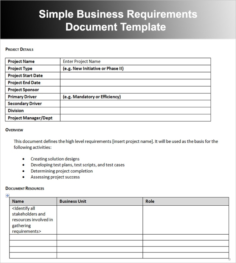 11+ Business Requirements Documents Free Pdf, Excel Templates With Regard To Reporting Requirements Template