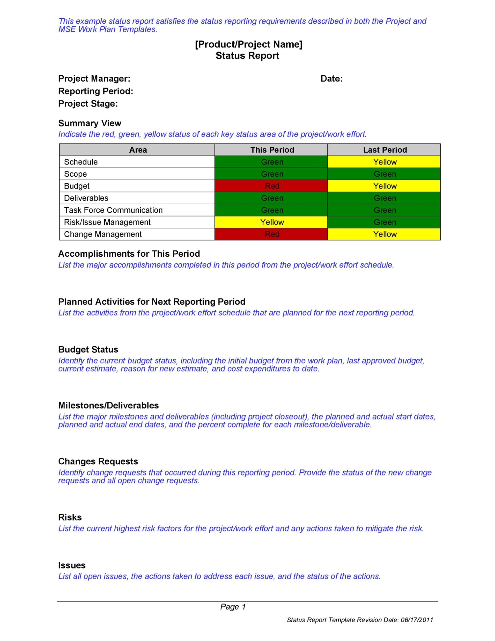 40+ Project Status Report Templates [Word, Excel, Ppt] ᐅ Templatelab In One Page Status Report Template
