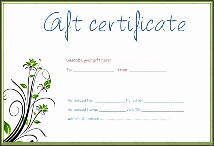 7 Gift Certificate Template Free Download - Sampletemplatess - Sampletemplatess intended for Blank Certificate Templates Free Download