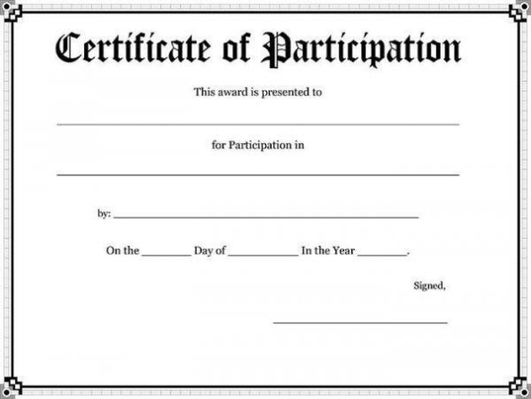 99+ Free Printable Certificate Template - Examples In Pdf, Word, Ai In Certificate Of Participation Template Doc