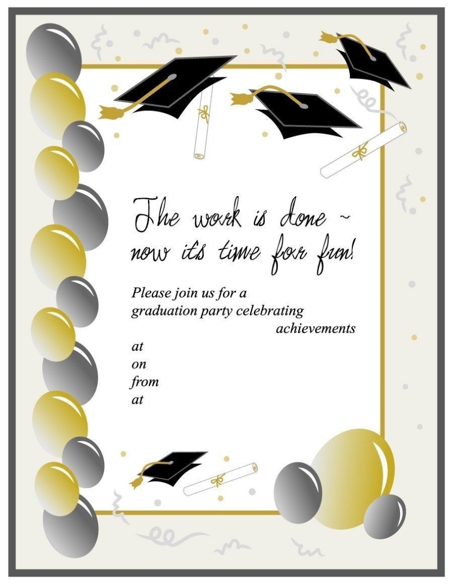 Addictionary Intended For Graduation Party Invitation Templates Free Word