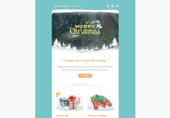 All For Christmas: Seasonal Cards, Email Templates And Landing Pages | Gt3 Themes In Holiday Card Email Template