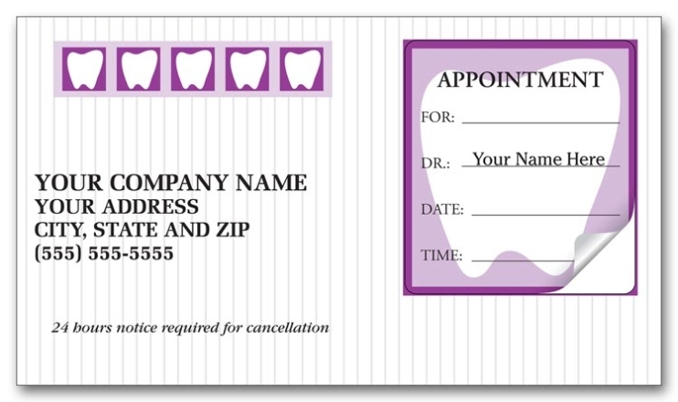 Appointment Card - Dental - 3359 Within Dentist Appointment Card Template