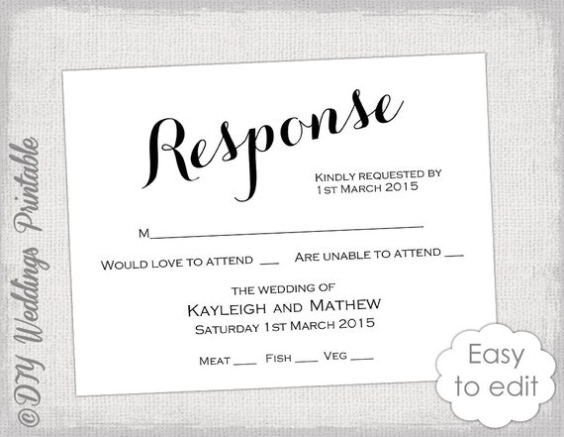 Authenticbasics - Blog With Template For Rsvp Cards For Wedding