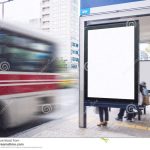 Banner Template Media At Bus Shelter Street Signboard Display Stock Image – Image Of Roadside For Street Banner Template