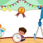 Banner Template With Three Kids Playing In The Classroom | Premium Vector Within Classroom Banner Template