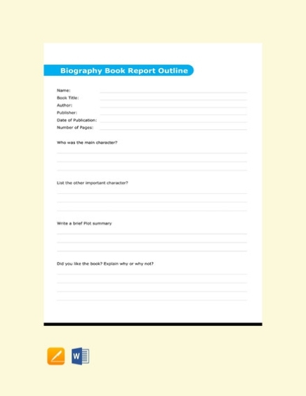 Book Report Examples – 8+ Samples In Doc | Pdf | Ai | Pages | Google For Biography Book Report Template
