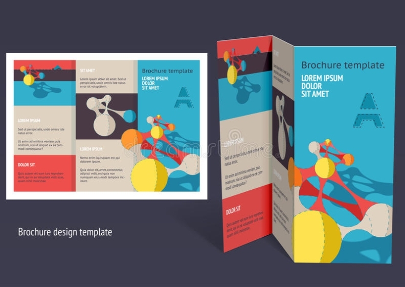 Brochure, Booklet Z Fold Layout. Editable Design Template Stock Vector Inside Z Fold Brochure Template Indesign