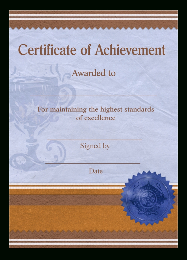 Certificate Of Achievement Template Png Image - Purepng | Free With Certificate Of Achievement Template Word