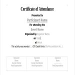 Certificate Of Attendance Conference Template | Best Template Ideas Within Conference Certificate Of Attendance Template