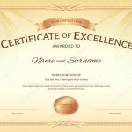 Certificate Of Excellence Template With Award Ribbon On Abstract Intended For Award Of Excellence Certificate Template