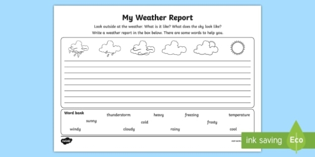 Children'S Weather Report Template | Twinkl Resources Regarding Kids Weather Report Template