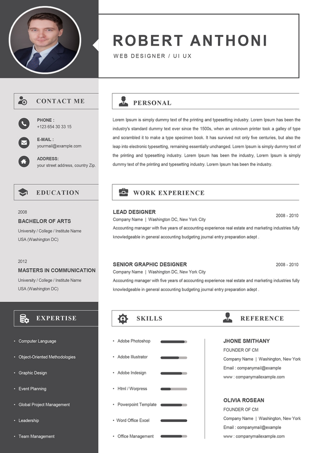 Computer Resume Template Word Format To Download  Downloadable Cv Regarding Free Downloadable Resume Templates For Word