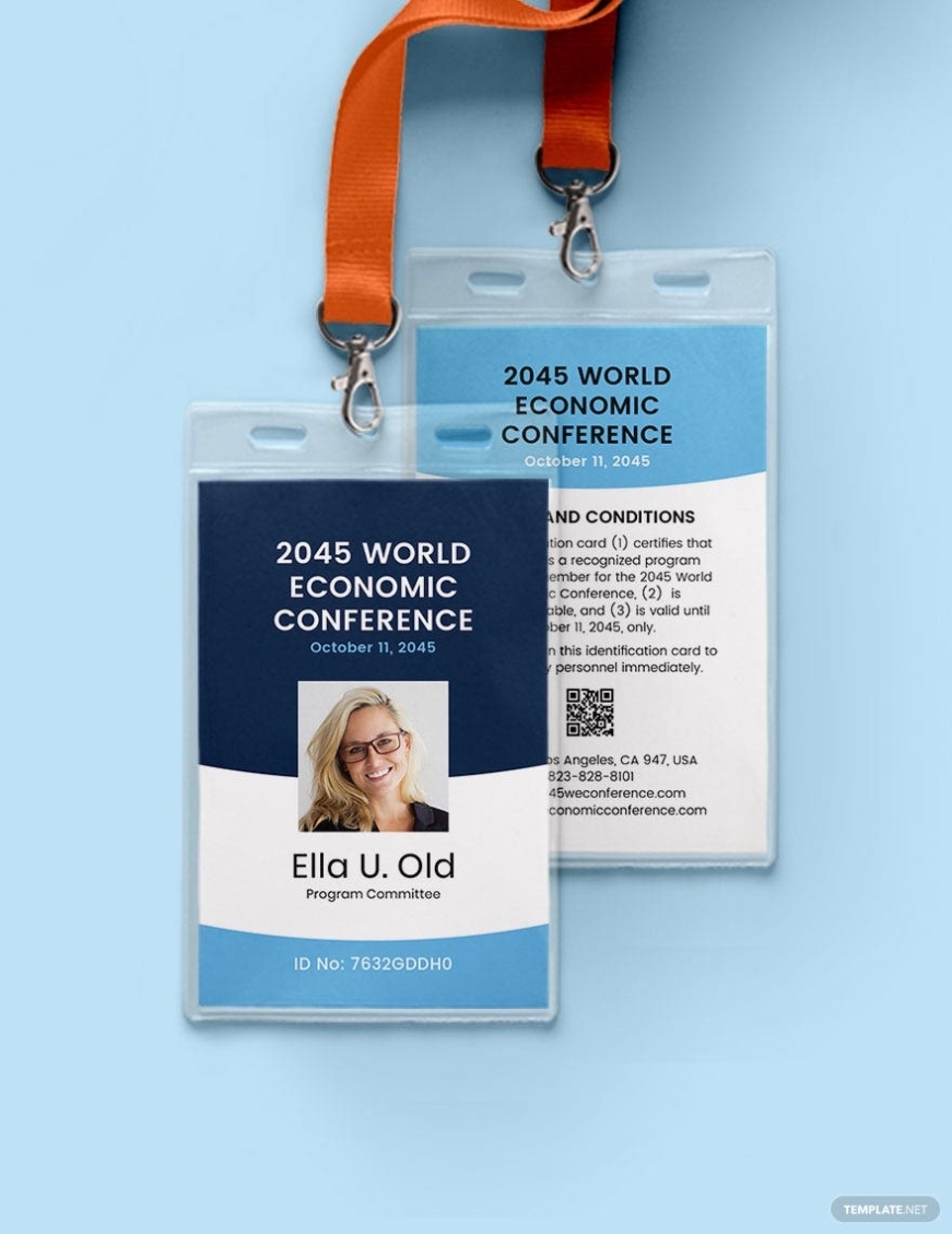 Conference Id Card Template - Illustrator, Indesign, Word, Apple Pages, Psd, Publisher pertaining to Conference Id Card Template