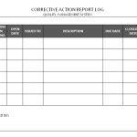 Corrective Action Report Log For Corrective Action Report Template
