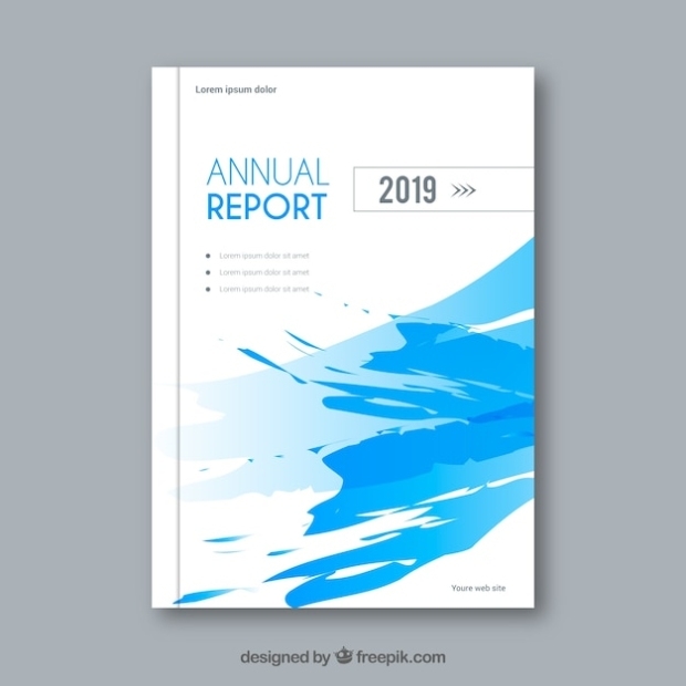 Creative Blue Annual Report Cover Template | Free Vector Within Cover Page For Annual Report Template