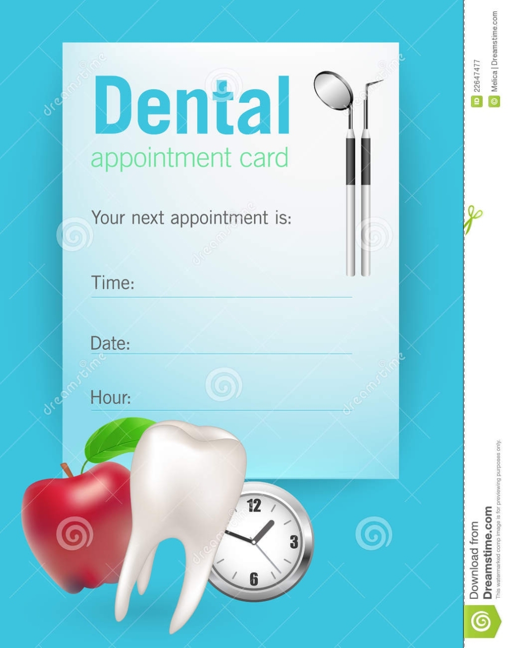 Dental Appointment Card Royalty Free Stock Photography – Image: 22647477 Pertaining To Dentist Appointment Card Template