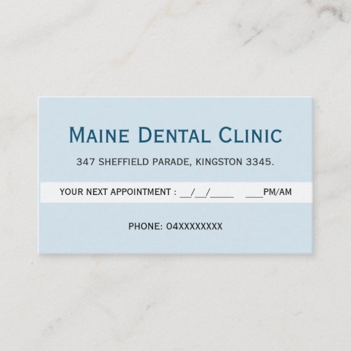 Dental Clinic Tooth Appointment Reminder Card Blue | Zazzle Pertaining To Dentist Appointment Card Template