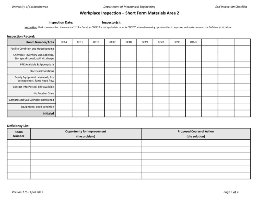 Engineering Inspection Report Template Intended For Engineering Inspection Report Template