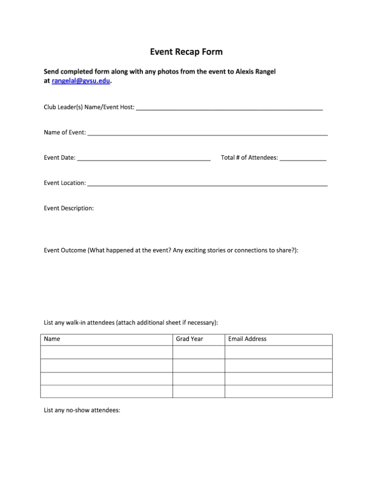 Event Recap Template Form – Fill Out And Sign Printable Pdf Template For Wrap Up Report Template