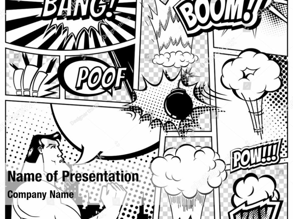Explosion Comic Book Powerpoint Template - Explosion Comic Book With Powerpoint Comic Template