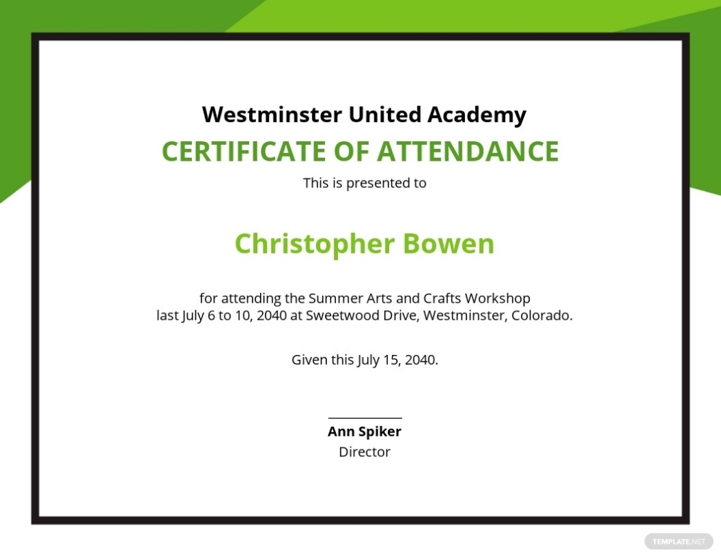 Free Attendance Certificate Templates, 20+ Download Psd, Illustrator In Conference Certificate Of Attendance Template