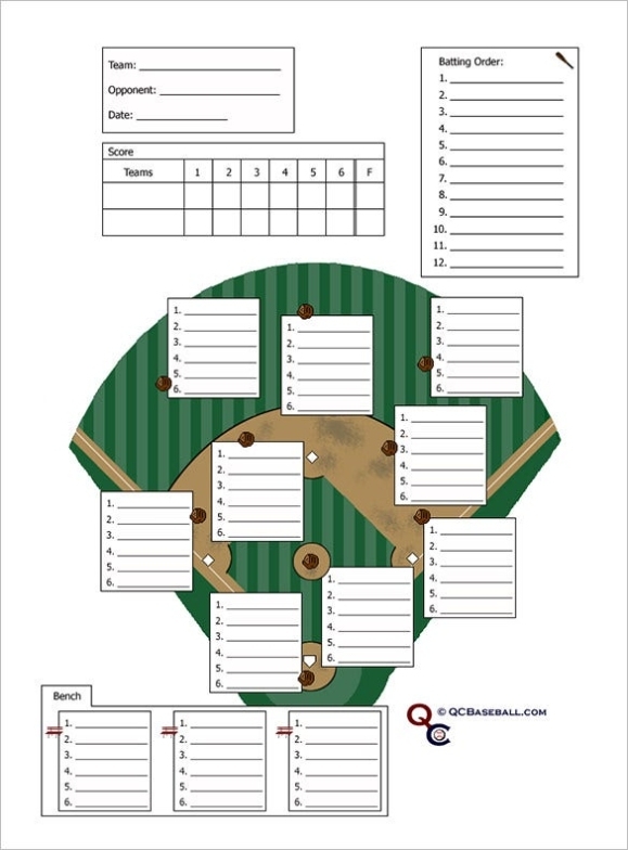Free Baseball Lineup Card Template With Baseball Lineup Card Template