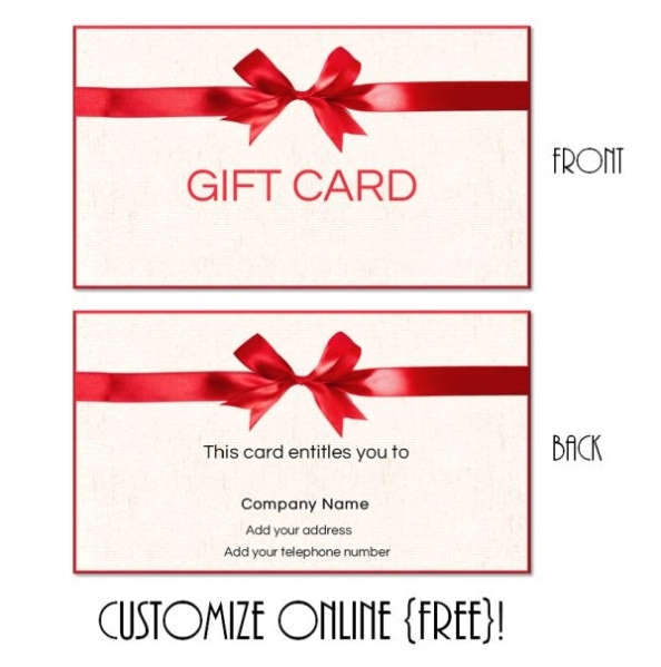 Free Gift Card Template | Create Gift Cards Online Throughout Donation Card Template Free