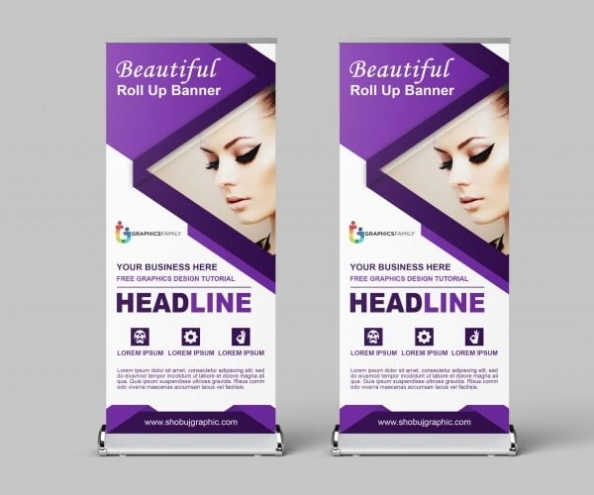 Free Photoshop Beauty Salon Roll Up Banner Design Template – Graphicsfamily For Banner Template For Photoshop