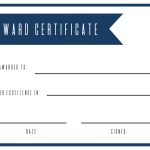 Free Printable Award Certificate Template – Paper Trail Design With Blank Award Certificate Templates Word
