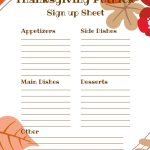 Free Printable Thanksgiving Potluck Sign Up Sheet - Printable Templates regarding Potluck Signup Sheet Template Word