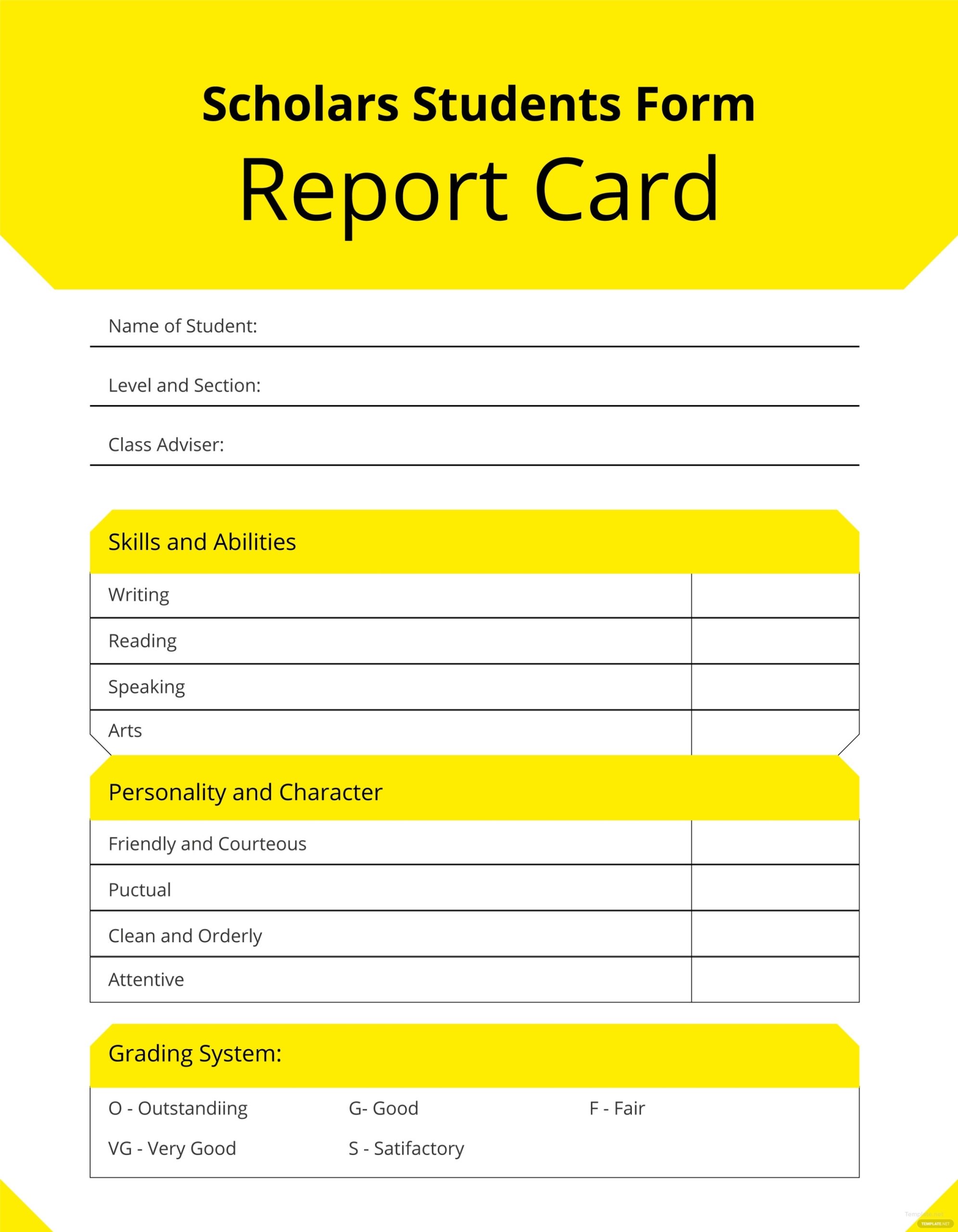 Free Student Report Card Template In Adobe Photoshop, Adobe Illustrator Throughout Report Card Template Middle School