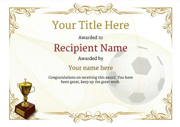 Free Uk Football Certificate Templates - Add Printable Badges & Medals Regarding Soccer Certificate Template