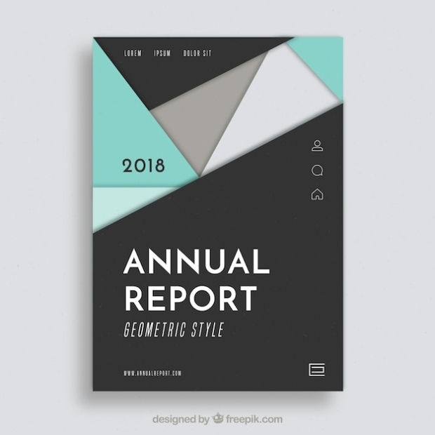 Free Vector | Annual Report Cover Template With Cover Page For Annual Report Template
