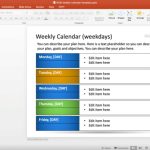 Free Weekly Blank Calendar Template For Powerpoint – Free Powerpoint Templates – Slidehunter With Microsoft Powerpoint Calendar Template