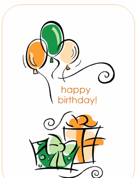 Happy Birthday Card (With Balloons, Quarter-Fold) pertaining to Foldable Birthday Card Template