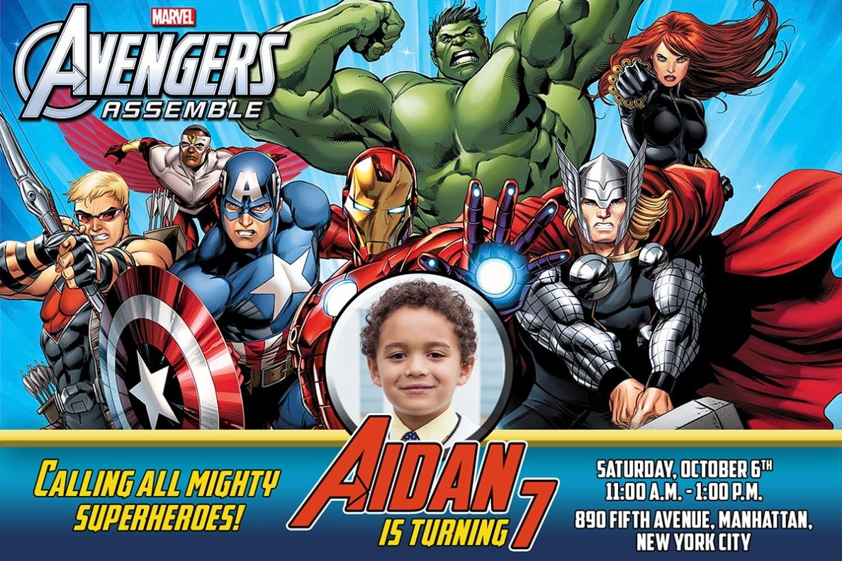 Invitations & Announcements Avengers Endgame Invitation Avengers Throughout Avengers Birthday Card Template
