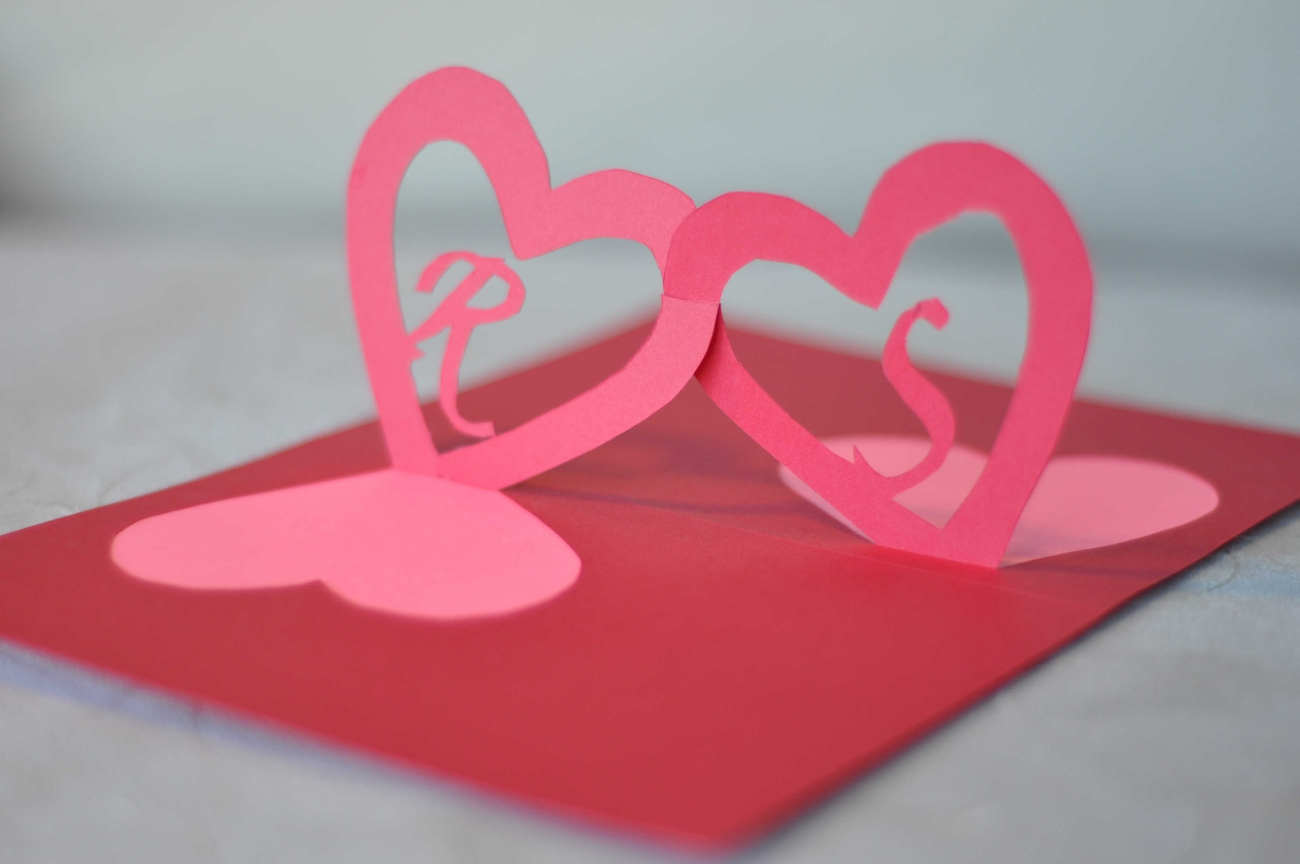 Linked Hearts Pop Up Card Template With Templates For Pop Up Cards Free