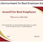 Long Service Award For Best Employee Sample | Presentation Graphics With Regard To Best Employee Award Certificate Templates
