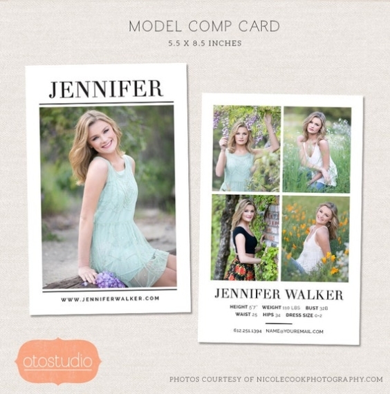 Model Comp Card Photoshop Template Simple Chic Cm004 | Etsy pertaining to Comp Card Template Psd