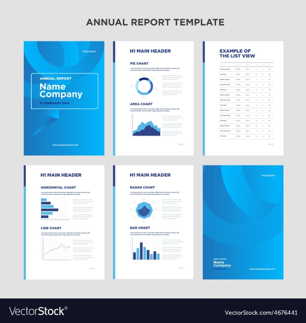 Modern Annual Report Template With Cover Design Vector Image for Cover Page For Report Template