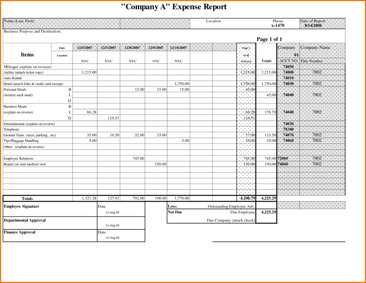 Monthly Expense Report Template — Db Excel With Monthly Expense Report Template Excel