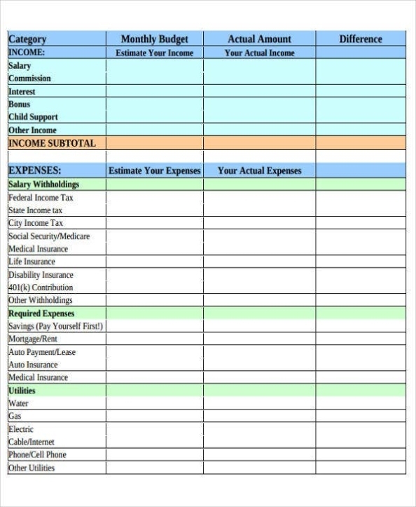 Monthly Expense Report Template Excel | Pdf Template In Monthly Expense Report Template Excel