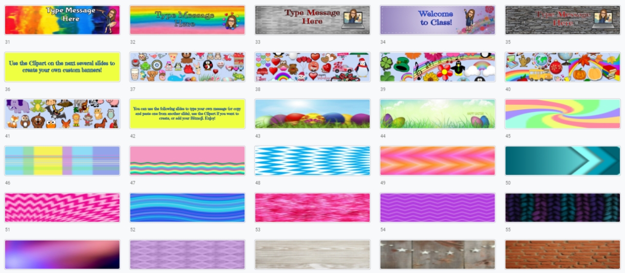 New 'Extra' Preview: 125+ Google Classroom Banners — Gail.f For Classroom Banner Template
