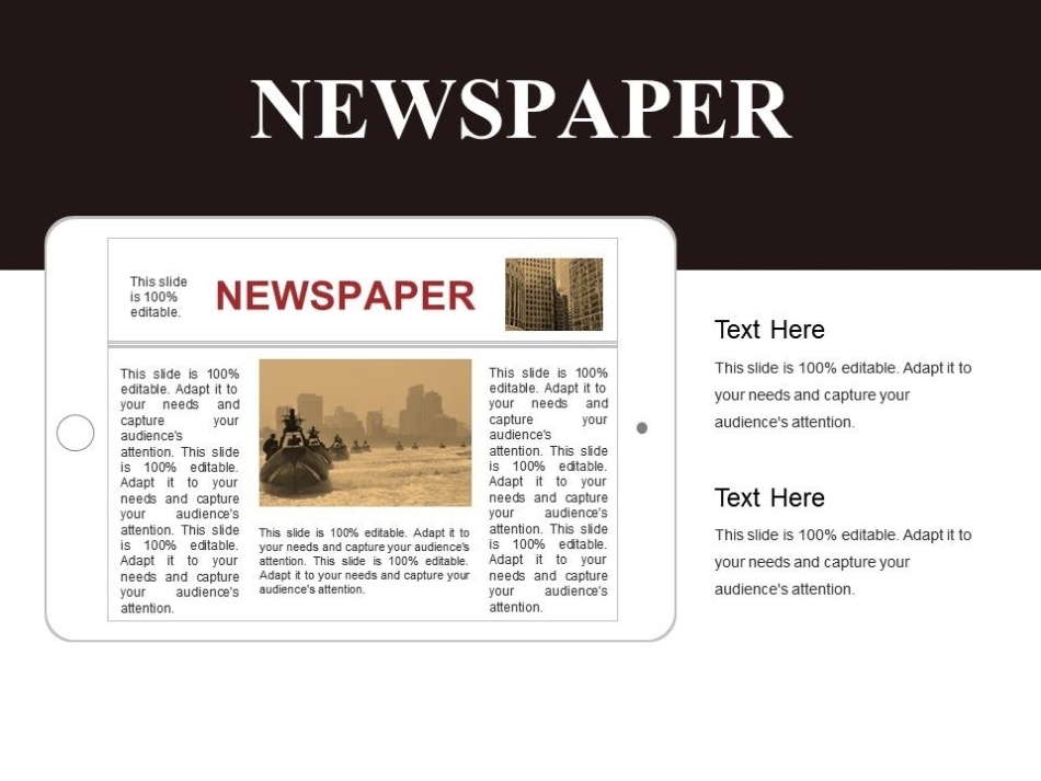 Newspaper Template 3 Powerpoint Slide Presentation Sample | Template For Newspaper Template For Powerpoint