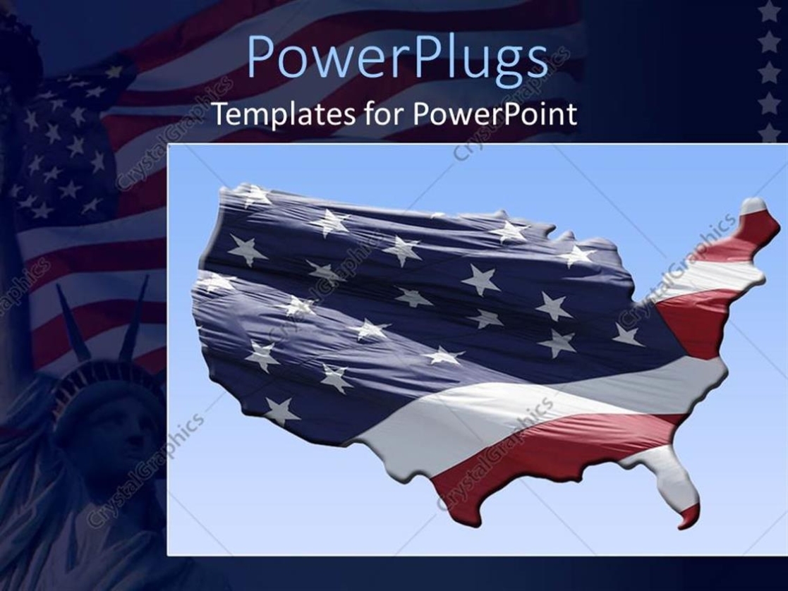 Powerpoint Template: An American Flag With The Shadow In The Background With Regard To American Flag Powerpoint Template