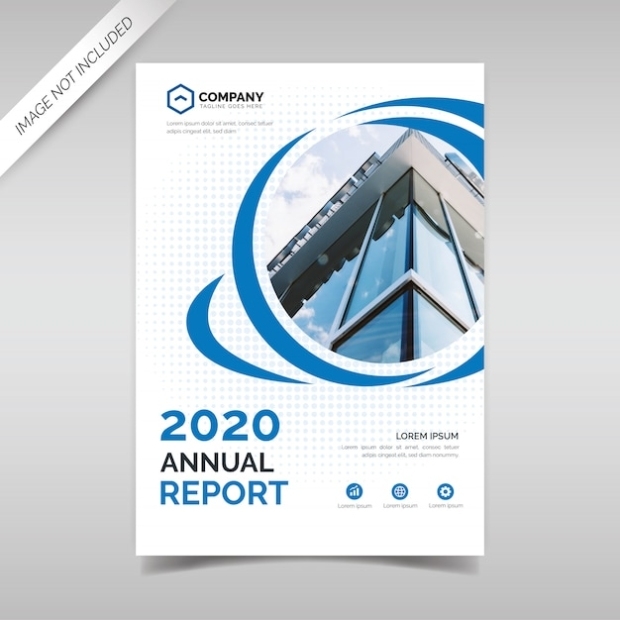 Premium Vector | Annual Report Cover Template With Blue Circles With Cover Page For Annual Report Template