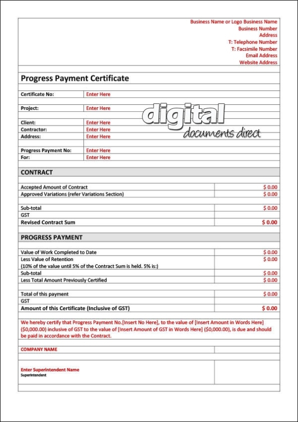 Professional Certificate Of Payment Template – Netwise Template For Certificate Of Payment Template