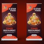 Professional Food Roll Up Banner Design In Photoshop Template With Regard To Banner Template For Photoshop